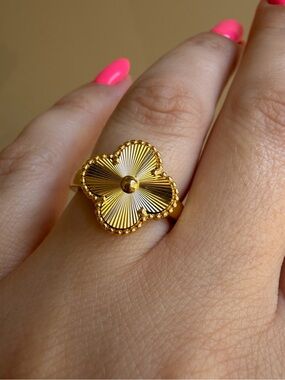 Gold Clover Statement Ring - Alhambra Inspired Jewelry